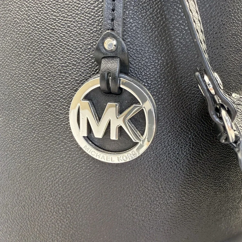 Michael Kors Hayley Large‎ Black Saffiano Leather Tote Bag Shoulder Purse